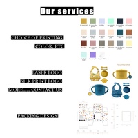 Logo personnalisé en couleur Produit d'alimentation de qualité alimentaire Doux Facile à nettoyer Réglable Boutons-pression Bavoirs en silicone étanche sans BPA Ensemble imprimé