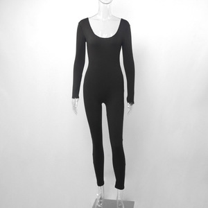 Combinaison longue à manches longues pour <span class=keywords><strong>femme</strong></span>, style automne, décontractée, vert armée, <span class=keywords><strong>pantalon</strong></span>, combinaison moulante à manches longues - Product Image 4