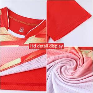 Costume de t-shirt à séchage rapide unisexe avec logo personnalisé pour adultes, compétition sportive à manches courtes, uniforme d'équipe d'entraînement de badminton, classe - Product Image 5