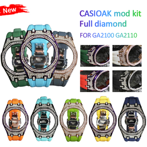 Ensemble de boîtier complet en diamant <span class=keywords><strong>bracelet</strong></span> gravé 5A bling bling zircon vente en gros pour GA2100 GA2110 <span class=keywords><strong>CASIOak</strong></span> mod kits pièces de montre - Product Image 3