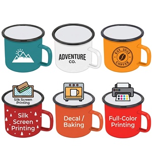 Mug de camping en métal émaillé vintage rétro écologique pour l'extérieur, avec logo personnalisé, couleur, épaisseur et capacité, NOUVELLE ARRIVÉE - Product Image 4