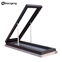 Kit de toiture à persiennes fixes carrées pour toits plats/inclinés avec moustiquaire magnétique, installation facile, idéal pour le bricolage, réglage manuel par torsion