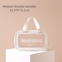 Pochette de toilette en PVC givré multicolore avec logo de marque personnalisé, fermeture à glissière, imperméable, portable, pour voyages en plein air, sac de rangement pour articles de toilette