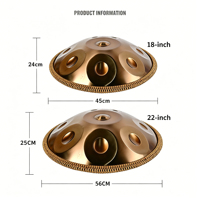 Handpan professionnel 22 pouces D Kurd 18 pouces 432Hz, instrument de percussion en acier fait main argenté, vente en gros, handpan personnalisé
