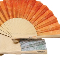 Éventail en bois personnalisé chinois avec le nom des mariés et la date, cadeaux de mariage