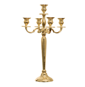 Candélabres élégants de couleur or, centre de table de mariage, porte-bougie, support de bougie, décoration de la maison, support de lumière de bougie pour usage domestique - Product Image 1