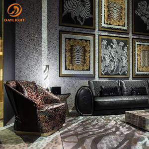 Factory Wholesale Scandinavian Design Luxury Modern Home Furniture <strong>Occasional</strong> Genuine Leather Sofa <strong>Black</strong> Leisure <strong>Chairs</strong> - Product Image 4