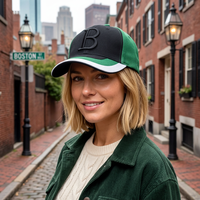 Gorra de Béisbol de Alta Calidad con Bordado 3D, 6 Paneles, Personalizable, de Dos Tonos, Unisex, con Visera Sandwich, Estilo Boston