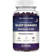 Gummies de sommeil en gros, 5 mg par gomme, véganes, pour le bien-être avant le coucher, flacon de 60 unités, marque privée OEM