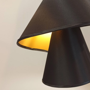 Lampada a sospensione fatta a mano TORNADO in nero e oro: Design illuminotecnico scandinavo - Product Image 6