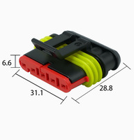 Conector impermeable para coche 5 pines 282108-1 282090-1 Terminal de acoplamiento de arnés de enchufe conector HID de dos o tres cables 2/21