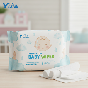 Lingettes pour bébé écologiques avec logo personnalisé, 7 couches d'eau purifiée, lingettes douces pour nouveau-nés, antibactériennes, emballées individuellement, étiquette privée, vente en gros - Product Image 1