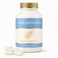 Capsules de complément de collagène Complex 14, 90 capsules, complément de collagène antioxydant pour adultes pour nourrir la peau