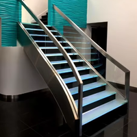 VIKO 2024 Escalier incurvé en ardoise blanche pure de qualité supérieure Escalier en colimaçon LED pour l'intérieur