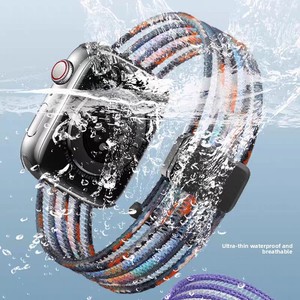 Bracelet magnétique en nylon <span class=keywords><strong>pour</strong></span> <span class=keywords><strong>Watch</strong></span> S9/S8/S7/S6 avec breloque, design respirant en ligne de pêche - Product Image 4