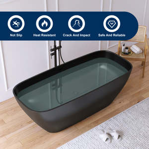 Catégorie de produits Baignoire autoportante moderne Maydon Baignoire ovale à surface solide pour salle de bains design élégant Pierre artificielle - Product Image 5