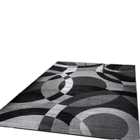 Tapis contemporain abstrait cercles Rugshop gris fabriqué à la machine pour un trafic élevé salon chambre à coucher bureau à domicile zones de cuisine
