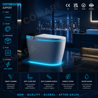 Meilleures ventes : WC intelligent électrique à chasse automatique, à poser au sol, avec siphon en P allongé et capteur de pied inclus