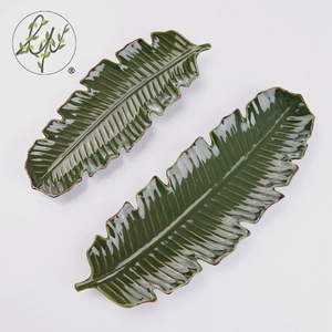 Piatti per la cena in foglia verde ecologici in porcellana decorati con belle stoviglie naturali piatto profondo in foglia di Banana per Hotel e ristoranti - Product Image 6