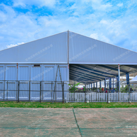 Tente de réception extérieure MST 5m à armature diagonale, robuste, résistante au vent, imperméable, ignifuge, en tissu PVC, avec structure en alliage d'aluminium