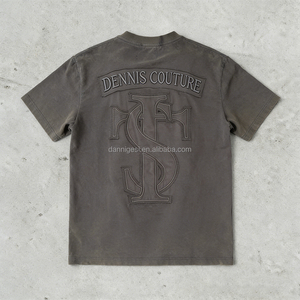 Camiseta Personalizada Extra Grande, Camiseta con Gráficos, Camiseta de Algodón con Bordado Gráfico, <span class=keywords><strong>Camisetas</strong></span> Gruesas Unisex, Camiseta Corta de Algodón para <span class=keywords><strong>Hombre</strong></span> - Product Image 4