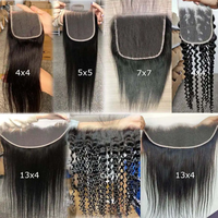 Vente en gros de frontales en dentelle HD 100% cheveux humains vierges, cheveux alignés dans le sens des cuticules, sans colle, 13*4 4*4 13*6, closure en dentelle noire pour femmes