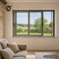Fenêtre coulissante horizontale double vitrage en alliage d'aluminium JUNYAO, rupture de pont thermique PA66, isolée, économe en énergie, insonorisée, pour villa