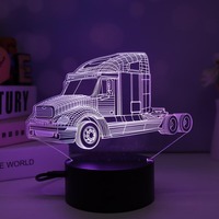 Dailu DIY Lampe tactile personnalisée en acrylique en forme de voiture, lumière LED 3D créative, veilleuse visuelle