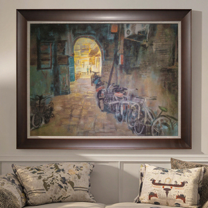 Handmade Trung Quốc Cũ Phong Cách Đường Phố Tường Nghệ Thuật Bằng Đá Sa Thạch Sơn Trên Vải Với Khung Cho Trang Trí Nội Thất Và Trang Trí Lớn Tác Phẩm Nghệ Thuật - Product Image 5