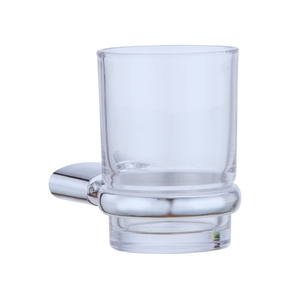 Gobelet en verre moderne LCM et porte-brosse à dents mural en alliage de zinc chromé pour salle de bain et hôtel - Product Image 2