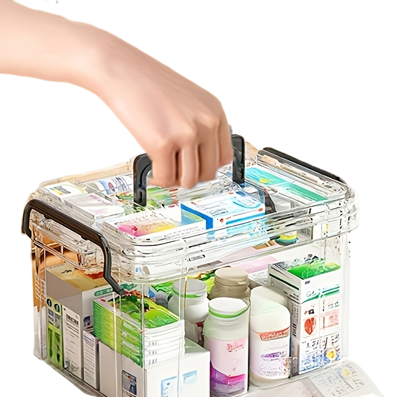 Small Medicine Storage Box Medicine Storage Box Household Medicine Cabinet Large Capacity Emergency Medical Kit