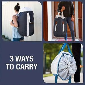 Muestra gratuita: Cesto de ropa plegable comercial grande, impermeable, resistente, mochila para ropa sucia - Product Image 4