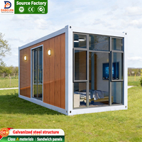 Maison conteneur préfabriquée modulaire 20FT, structure en acier extensible, mini-maison portable, bureau ergonomique pliable avec bureaux, cour intérieure