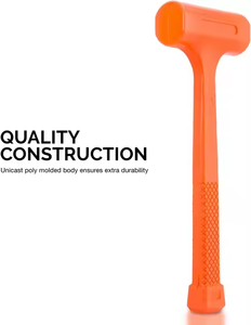 Industrial 3lb Unibody Dead Blow Sledge Hammer DIY Grade Rubber Straight Grip Round Face <b>Hand</b> Tool OEM <b>Molded</b> 1 Year Warranty - Product Image 1