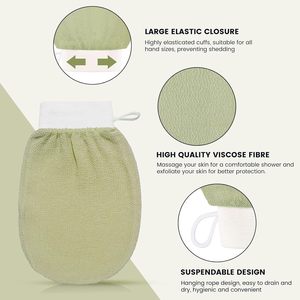 Guante Exfoliante Corporal con Logotipo Personalizado al por Mayor, Guantes Exfoliantes de Microdermoabrasión de Celulosa, Exfoliante - Product Image 3