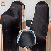 Perruques de cheveux humains ultra-lisses vietnamiennes 4x4 sans colle pour femmes, perruque frontale en dentelle 13x4 pré-épilée
