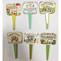 Vente en gros usine : Piquets de jardin en céramique personnalisables avec nom, marqueurs de plantes imprimés en 3D style vintage, étiquettes décoratives pour pots de fleurs