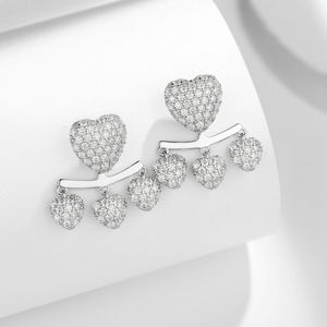 Ruizuan Fine Jewellery, Pendientes de Corazón de Moissanita para Mujer, Venta al por Mayor de Pendientes de Boda de Alta Calidad para Novias - Product Image 2