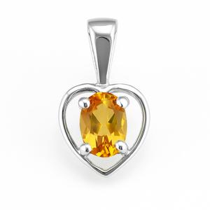 Hermoso colgante de corte ovalado de citrino de estilo simple en diseño minimalista chapado en rodio de plata esterlina para fiesta de boda y regalo - Product Image 1