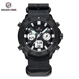 <span class=keywords><strong>Orologio</strong></span> Golden Hour GH122 da Uomo 2019, Marca di Lusso, LED con Quadrante Grande, Impermeabile, Cinturino in Nylon - Product Image 3