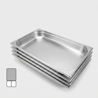 Bac Gastronorme GN 2/3 en Acier Inoxydable 201 Durable et Moderne pour Buffet, Table à Vapeur, Haute Efficacité, Usage Commercial en Restaurant