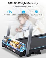 Caminadora Eléctrica Plegable con Inclinación, Portátil, para Casa u Oficina, con Capacidad para 300 Libras, 24 Programas Preestablecidos y Pantalla LED