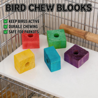 Perles en bois, bâtonnets, étoiles, cubes, accessoires de bricolage pour jouets d'oiseaux, kit de pièces artisanales colorées à suspendre pour cage de perroquet