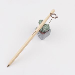Bolígrafo de madera de alta gama OEM con diseño de baqueta, delgado, con espacios en blanco para grabar nombre personalizado y logotipo impreso, ideal como regalo escolar, tipo rollerball. - Product Image 5
