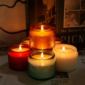 <span class=keywords><strong>Bougie</strong></span> en cire de soja artisanale végane sans fumée en verre pour la maison, idéale pour les fêtes, vente chaude transfrontalière, Diwali, Ramadan, aromathérapie, cadeau de vacances - Product Image 2