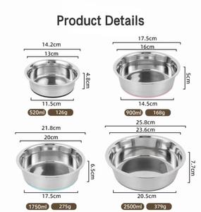Tazón de Acero Inoxidable para Perros con Base Antideslizante de Silicona, Tazón para Mascotas de Acero Inoxidable, Resistente a las Manchas, Fácil de Limpiar - Product Image 3