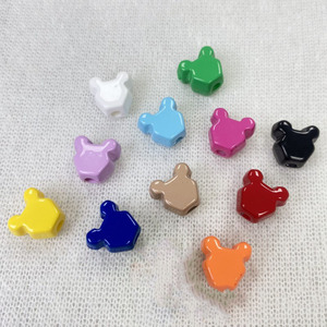 Grosse tête ensemble mignon perles acryliques véritable tête de chat populaire perles de fluorite en plastique sangle de téléphone portable bijoux sac Production - Product Image 3