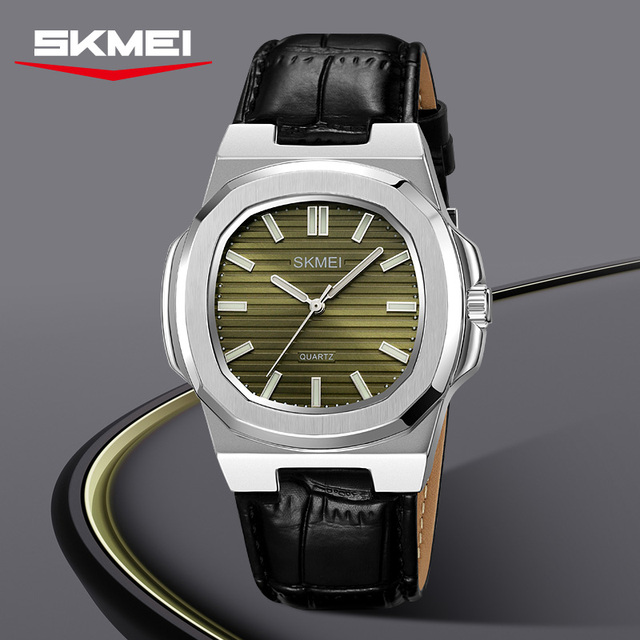 SKMEI 2512 New Fashion Wristwatch with Genuine Band Waterproof Custom Logo Brand Gold Luxury Business Quartz Watch for Men