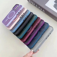 Coque de téléphone magnétique de luxe de haute qualité lunette en silicone souple givrée pour iPhone 11-15Pro max translucide