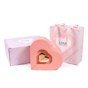 Boîte à bijoux élégante en forme de cœur à double porte, idéale pour la Saint-Valentin, un cadeau surprise très demandé - Product Image 3